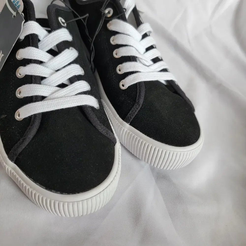 Hurley Black White Classic Low Top Ceta Suede Lace Up Lifestyle Sneakers Size 7
